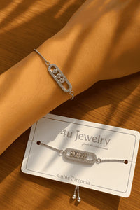 4u Jewelry Cubic Zirconia Bracelet – Oval – Silver finish