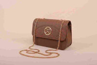 Chevron shoulder bag –Brown– quilted chic handbag