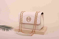 Chevron shoulder bag – White – quilted chic handbag