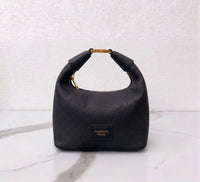 Mini handbag for women – Black – textured leather crossbody with gold hardware
