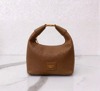 Mini handbag for women –Brown – textured leather crossbody with gold hardware