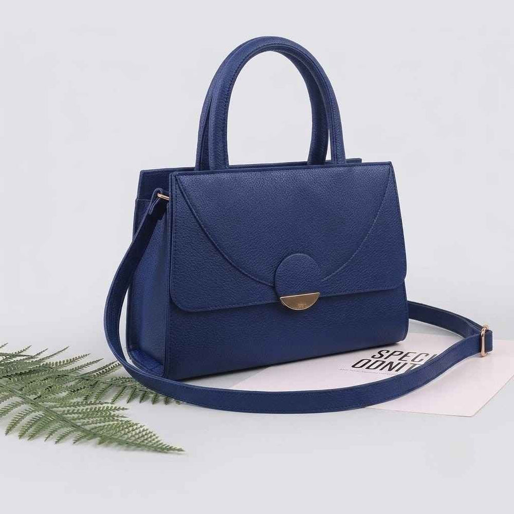 BeigePremium leather tote handbag for women – Blue – spacious everyday shoulder bag