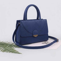 BeigePremium leather tote handbag for women – Blue – spacious everyday shoulder bag