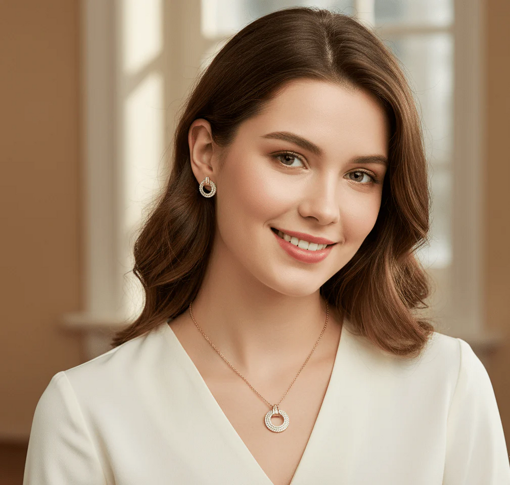 Elegant Round Crystal Jewelry Set