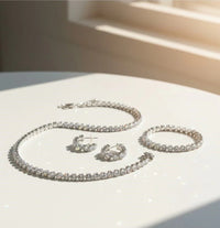 Round Cut Diamond-Style Crystal Jewelry Set