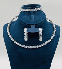 Round Cut Diamond-Style Crystal Jewelry Set
