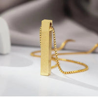 Ayat-ul-Kursi bar pendant necklace – gold-tone Islamic calligraphy necklace