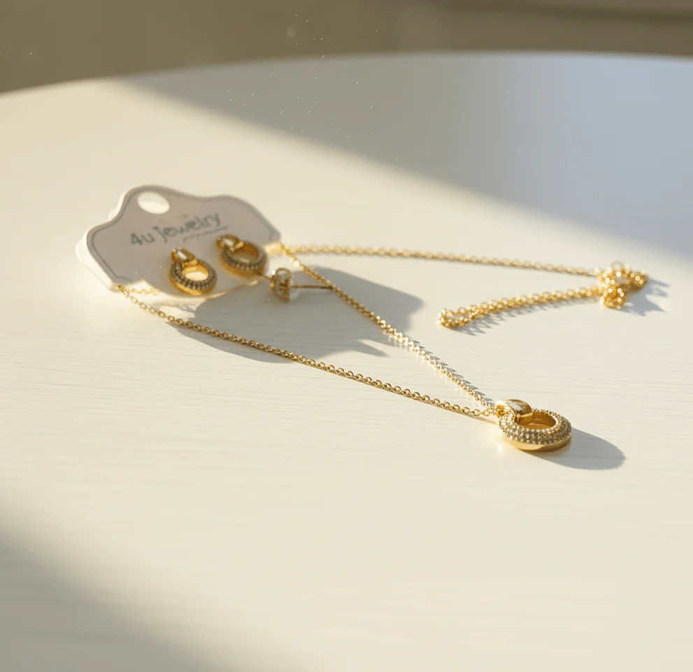 Elegant Round Crystal Jewelry Set