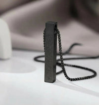 Ayat-ul-Kursi bar pendant necklace – black-tone Islamic calligraphy necklace