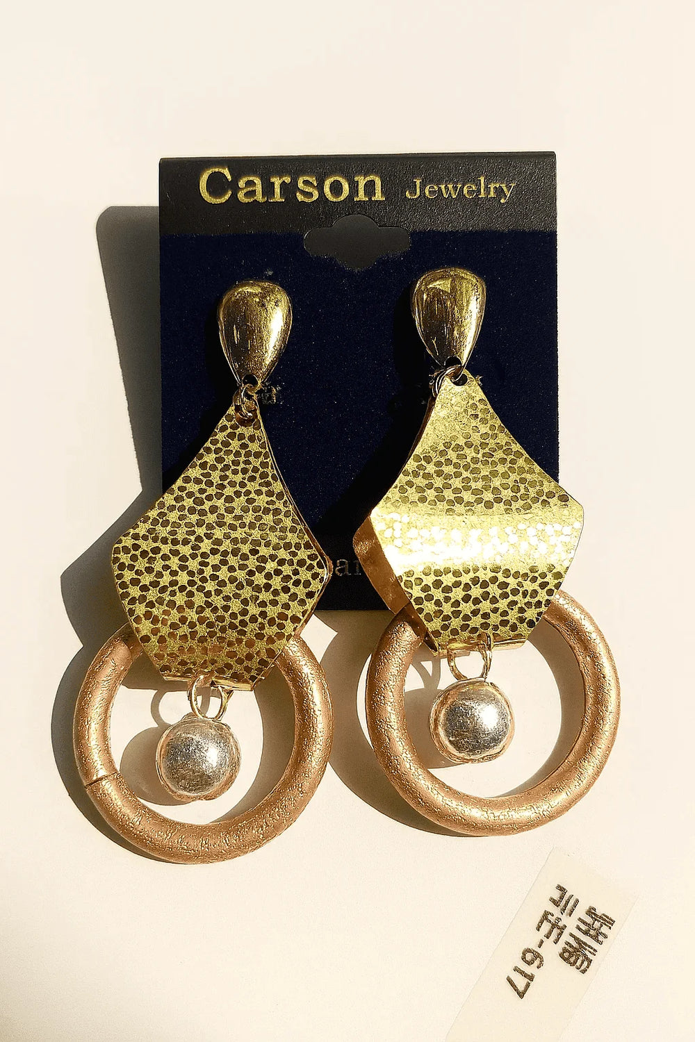 Carson Designer Earrings – Circle Drop- statement earrings