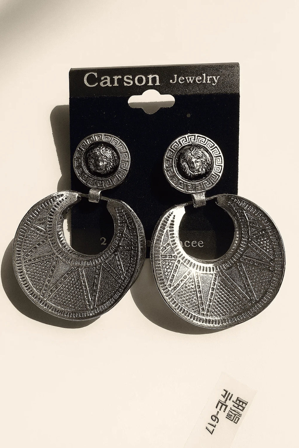 Carson Designer Earrings – Round Lion- statement earrings