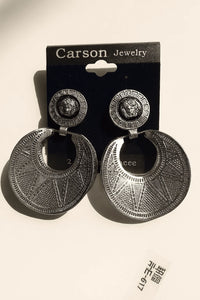 Carson Designer Earrings – Round Lion- statement earrings