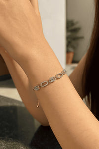 4u Jewelry Cubic Zirconia Bracelet – Rectangular – Gold finish