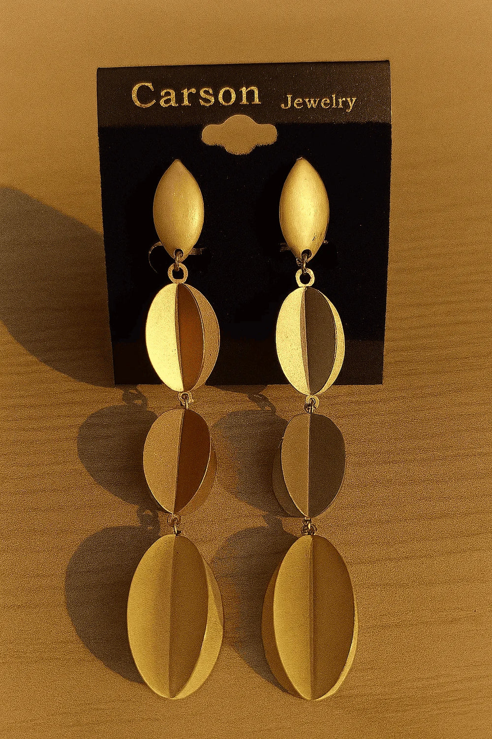 Carson Designer Earrings – Oval Bead- statement earrings