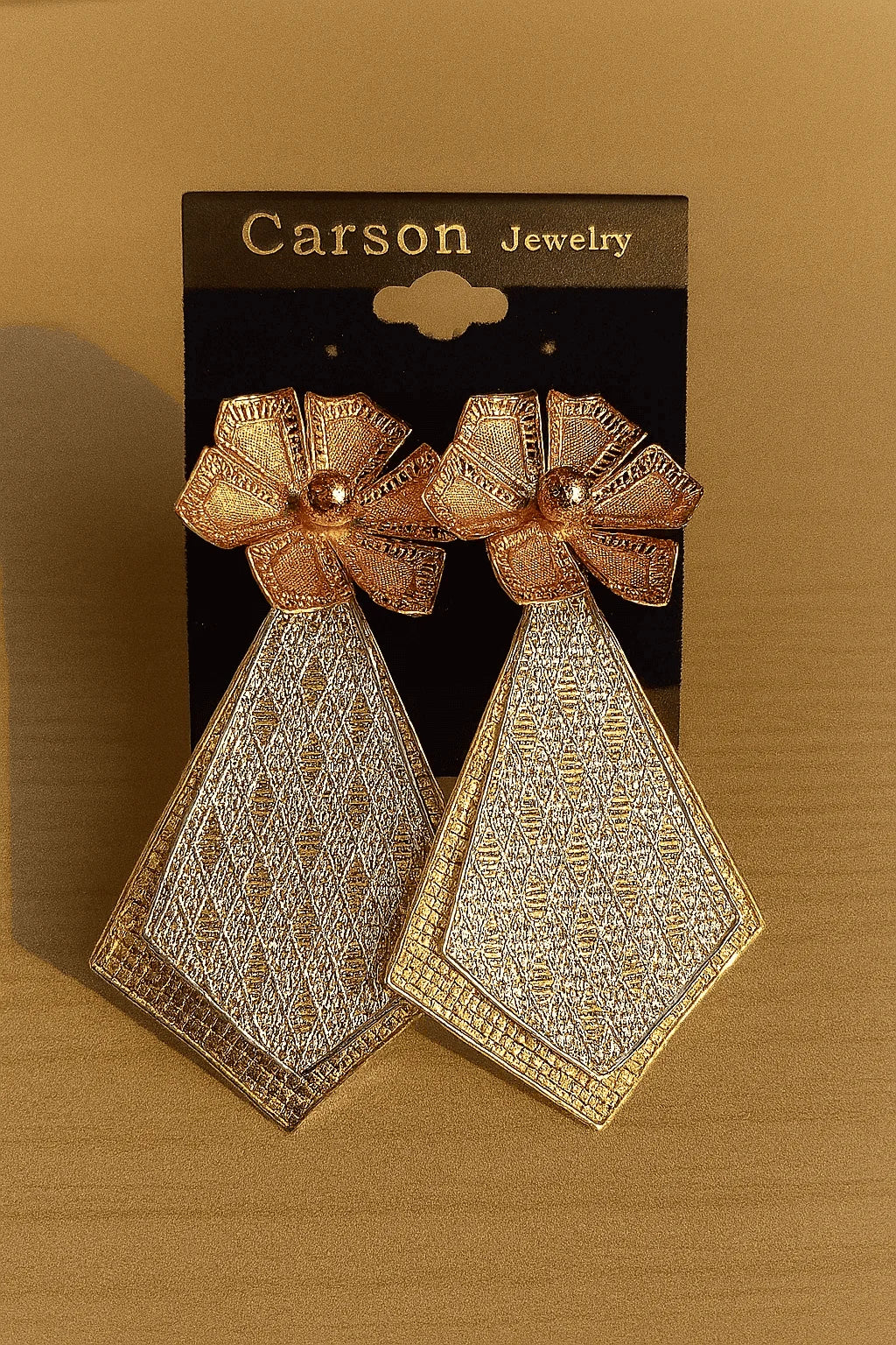 Carson Designer Earrings – Floral Top- statement earrings
