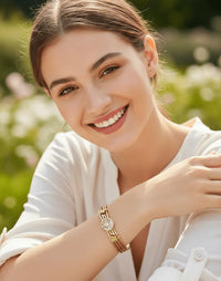 Royal Wing Butterfly Bangle – gold mother-of-pearl butterfly charm bracelet